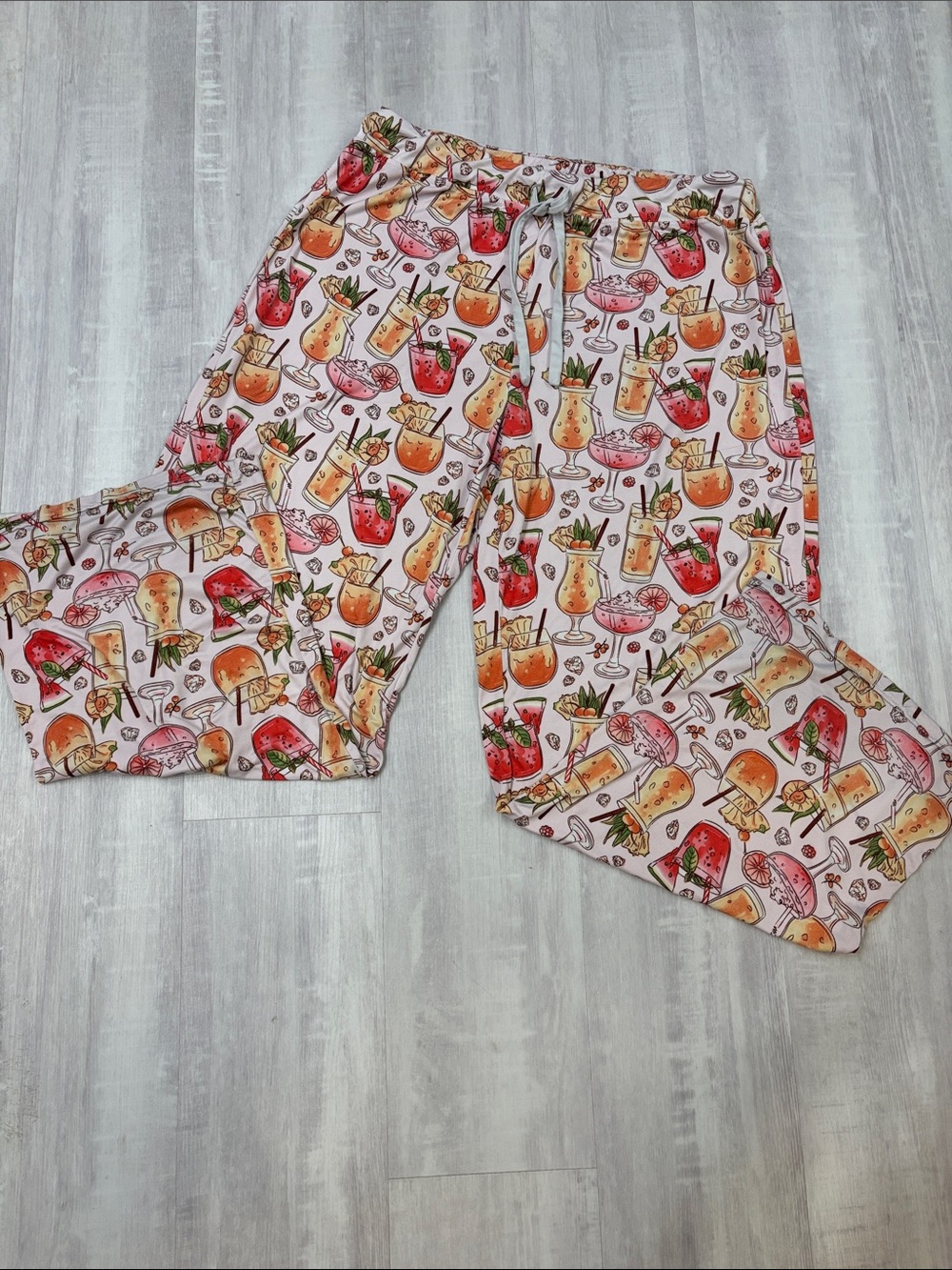 Amanda Blu Women's Pink Cocktail-Print Pajama Pants XLarge